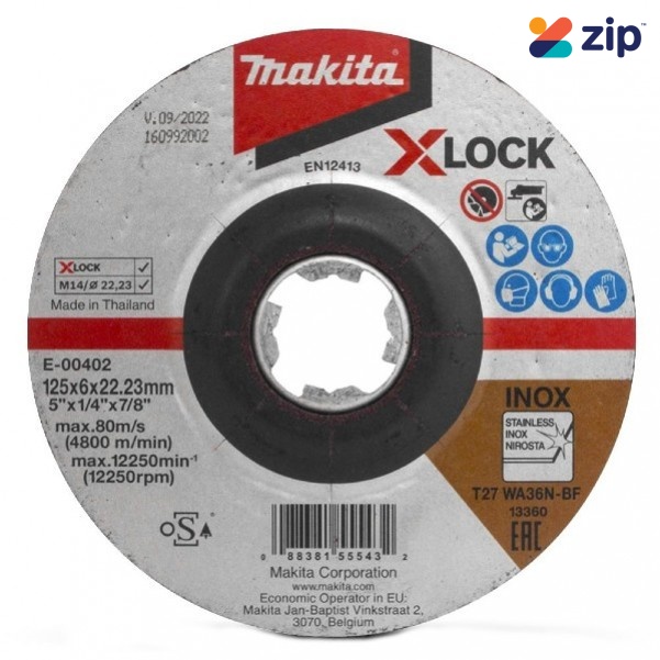 Makita E-00402-25 - 125mm (5") X-Lock Inox Grinding Disc 25-Pack